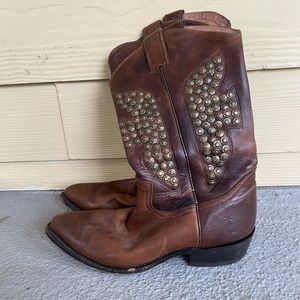 Frye cowboy boots with studs size 9